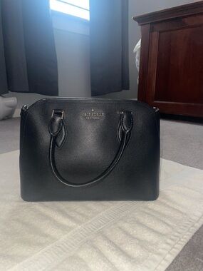 kate spade black leather dome satchel